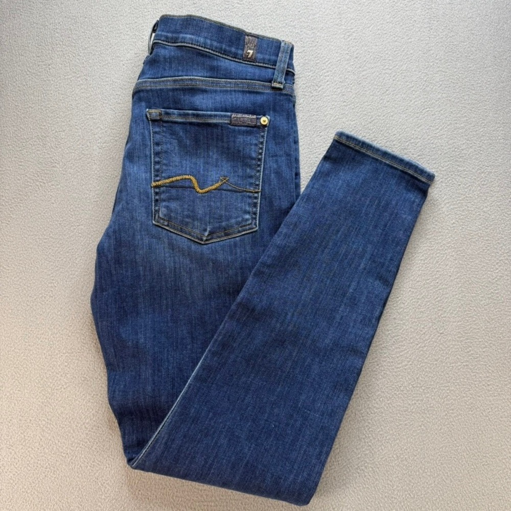 7 For All Mankind Jeans Womens 32 (FITS 31) Gwenevere Skinny Mid Rise Denim